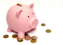 Piggy Bank with Coins